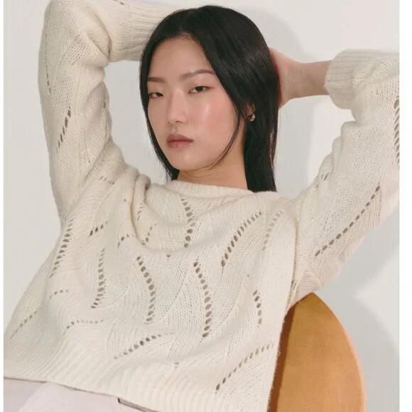 NWT Everlane Wool Sweater Cloud Cream L - Picture 6 of 6